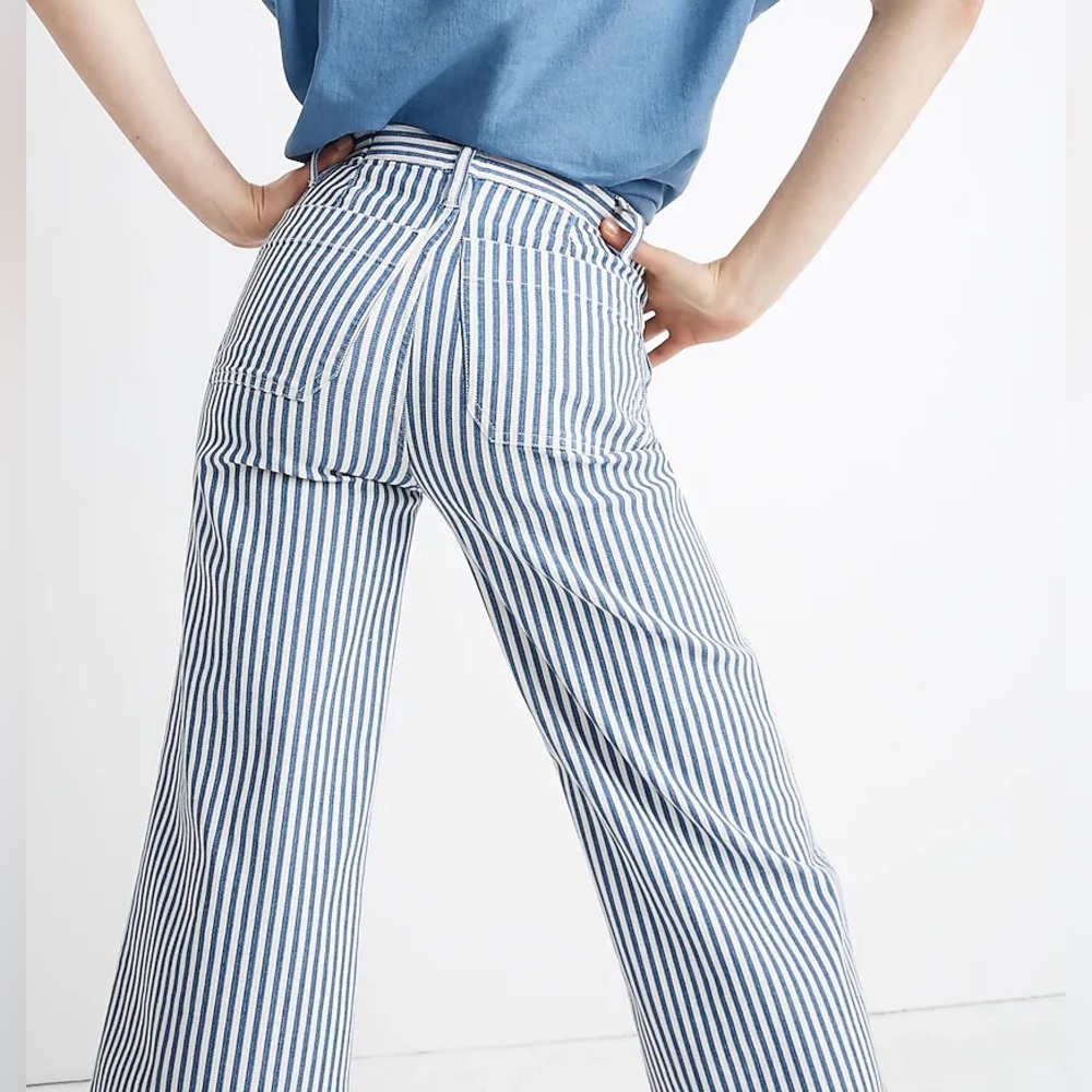 Madewell Size 24 Wide Leg Pinstripe Jeans